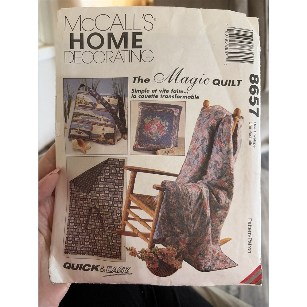 McCall's 8657 Quick & Easy Magic Quilt - Turns Into Pillow Pattern Cut